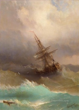  tormentoso Pintura - Barco Ivan Aivazovsky en el mar tormentoso Ocean Waves